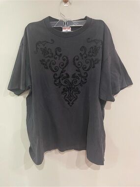 Womens vintage Softee black paiseley design tshirt size XL Made In USA Teejays